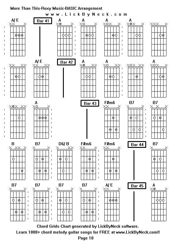 Chord Grids Chart of chord melody fingerstyle guitar song-More Than This-Roxy Music-BASIC Arrangement,generated by LickByNeck software.